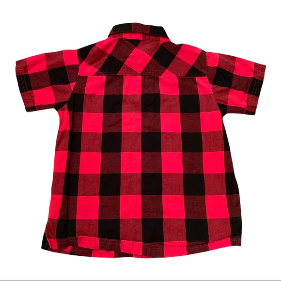 5/$25 French Toast Red Black Plaid Checkered Button Down Dress Shirt Top Boys 5 - Picture 4 of 5